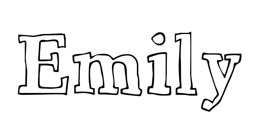 Coloriage Emily - Prénom à imprimer
