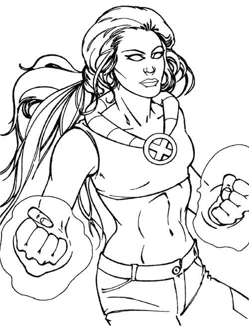 Coloriage Emma Grace Frost X Men - Xmen à imprimer