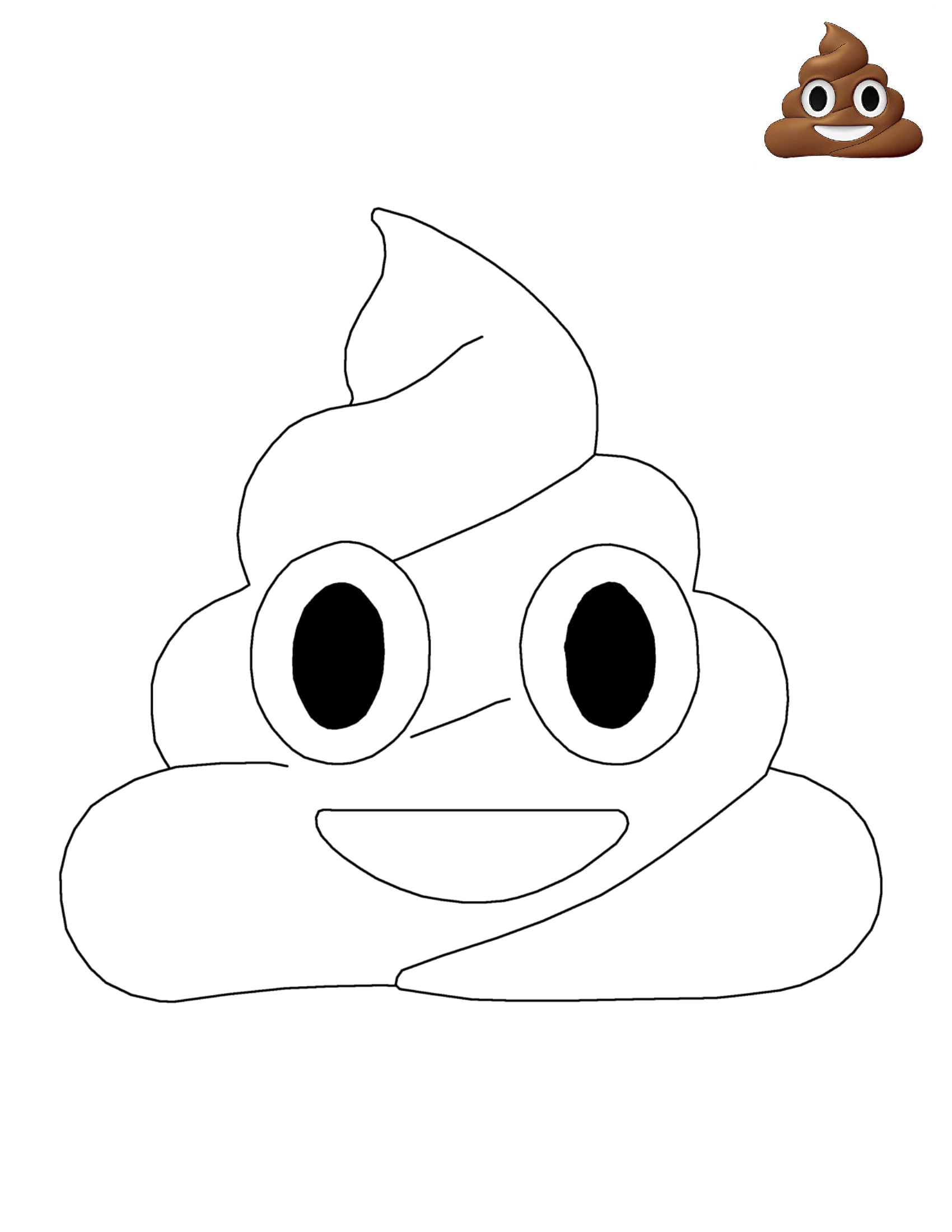 Coloriage Emoji Pile Of Poop - Emoji à imprimer
