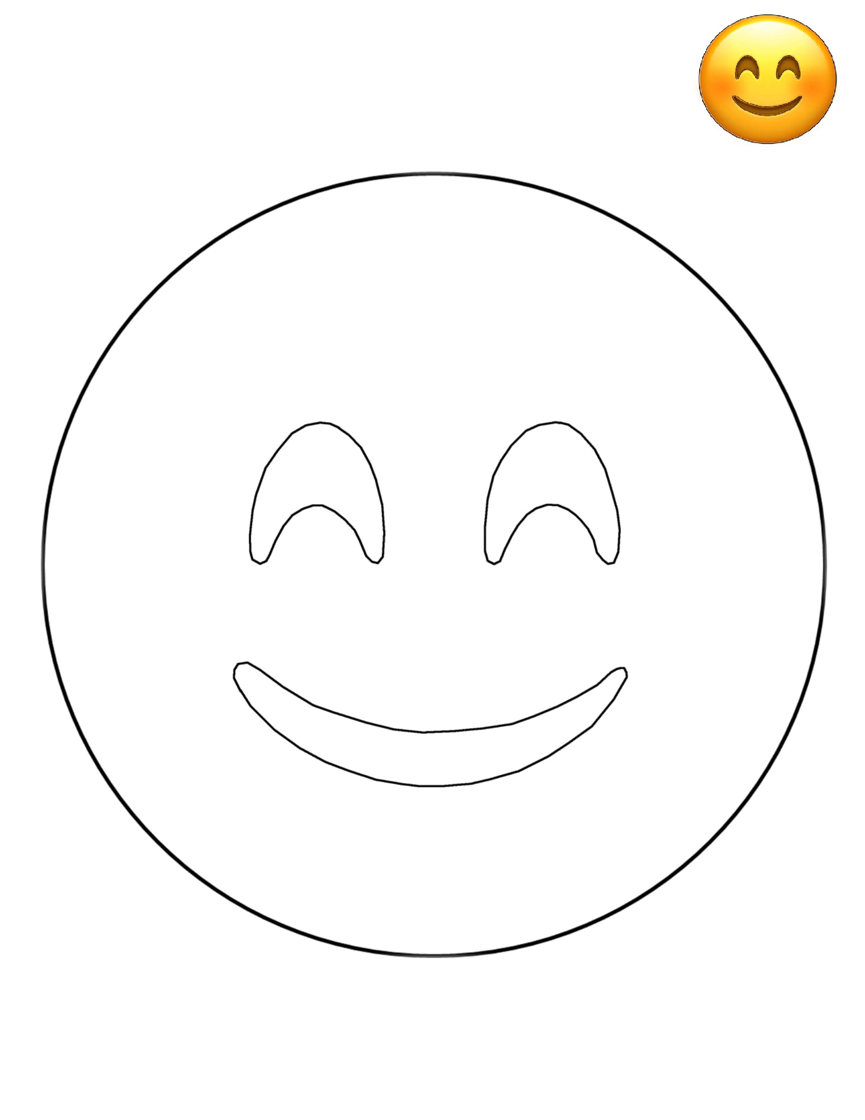 Coloriage Emoji Smiley Face Smiley - Emoji à imprimer