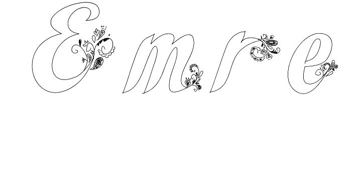 Coloriage Emre - Prénom à imprimer