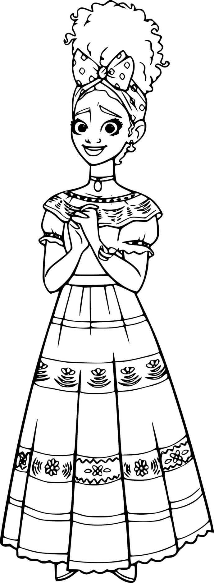 Coloriage Encanto Dolores Madrigal - Encanto à imprimer