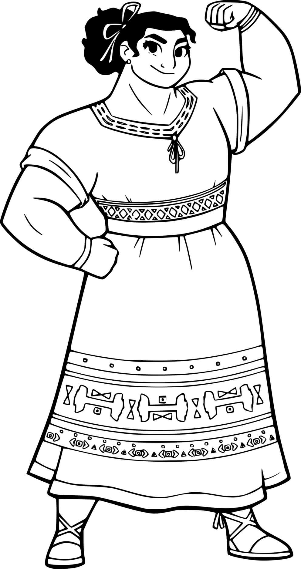 Coloriage Encanto Strong Luisa Madrigal - Encanto à imprimer