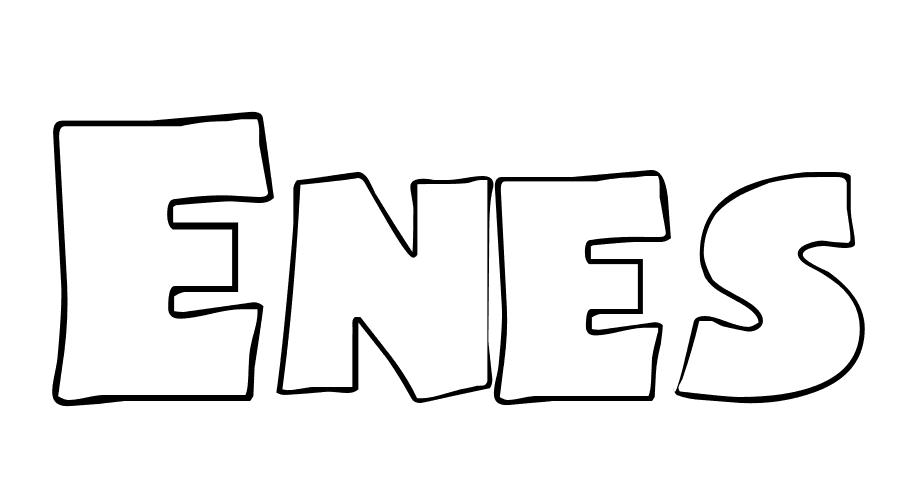 Coloriage Enes - Prénom à imprimer