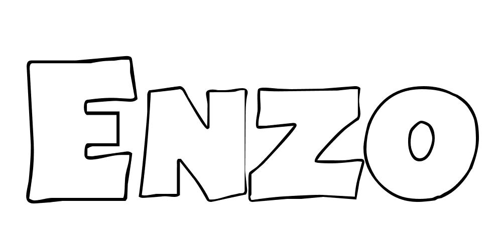 Coloriage Enzo - Prénom à imprimer