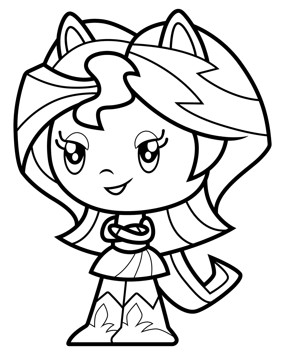Coloriage Equestria Girl Cutie Sunset Shimmer - Cutie mark crew à imprimer