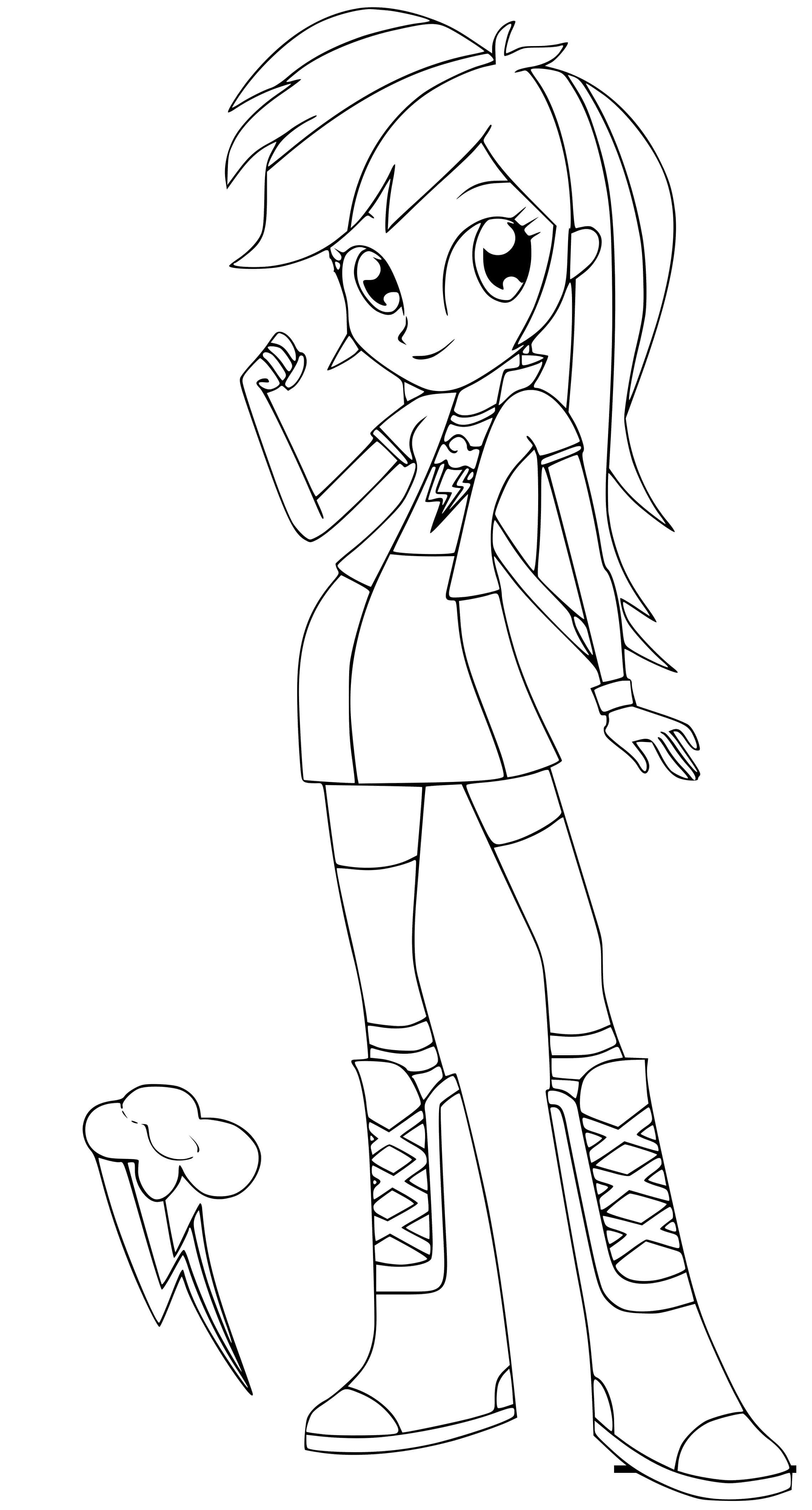 Coloriage Equestria Girls Rainbow Dash - Equestria girls à imprimer