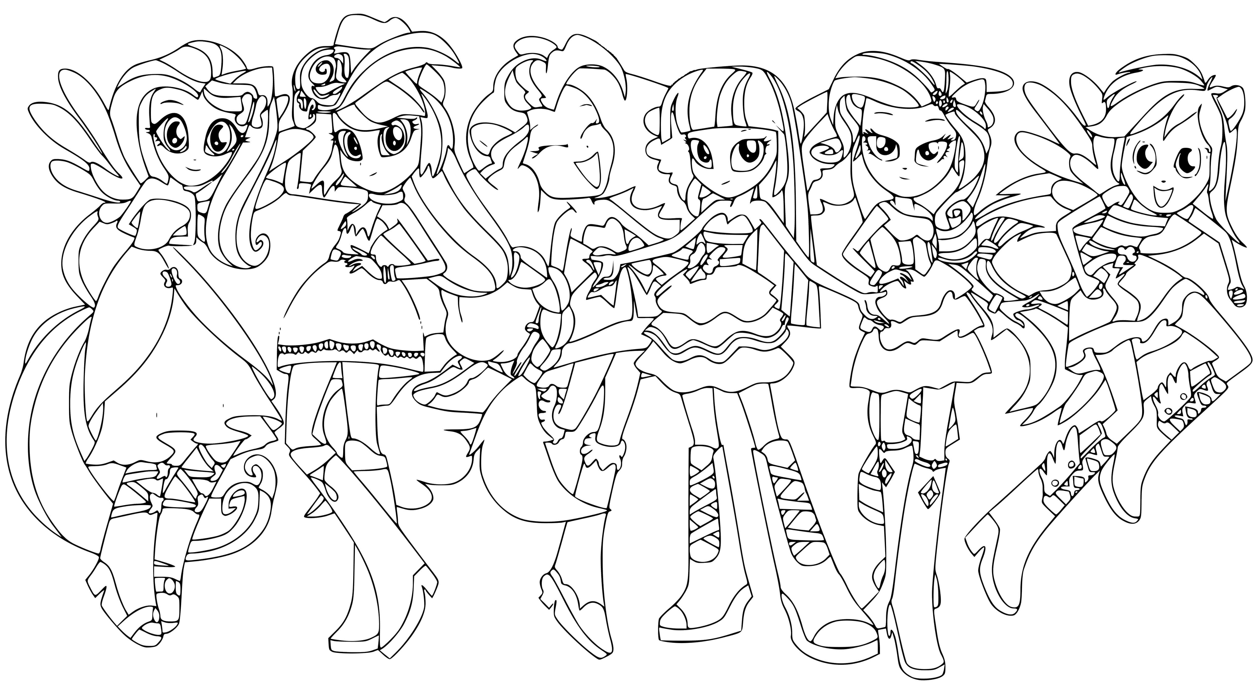 Coloriage Equestria Girls Fashion Dolls - Equestria girls à imprimer