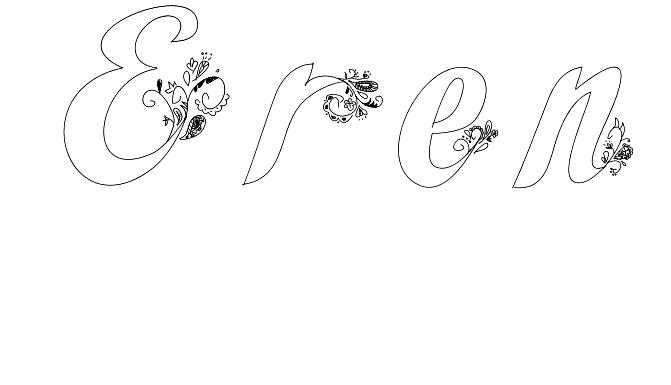 Coloriage Eren - Prénom à imprimer