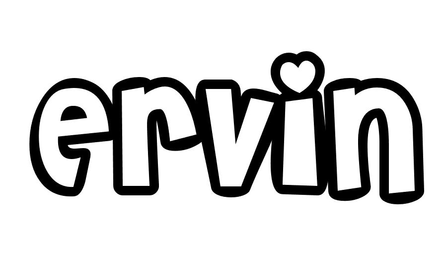 Coloriage Ervin - Prénom à imprimer