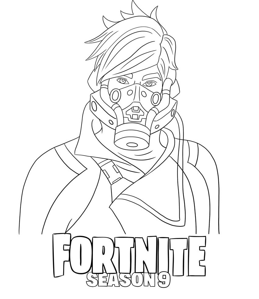 Coloriage Ether Fortnite saison 9 créature mystérieuse - Fortnite à imprimer