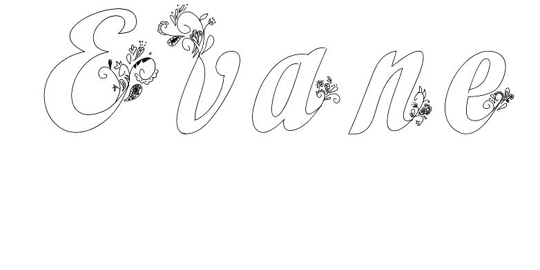 Coloriage Evane - Prénom à imprimer