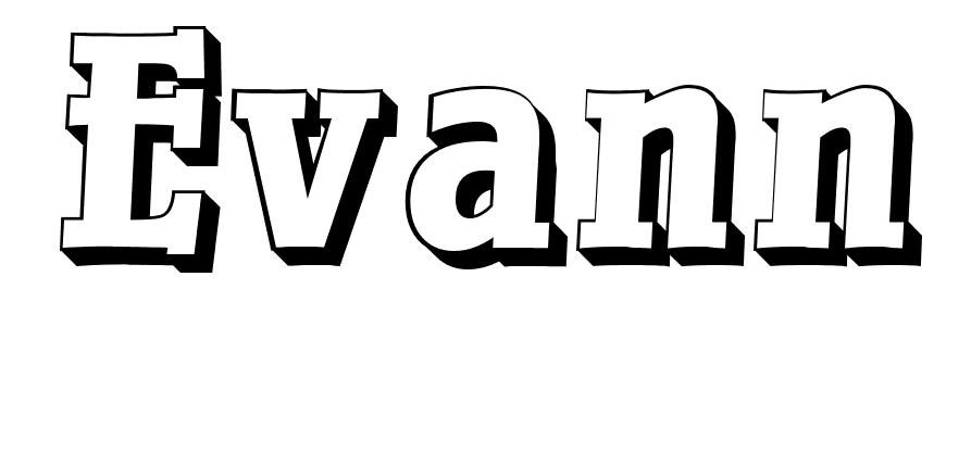 Coloriage Evann - Prénom à imprimer