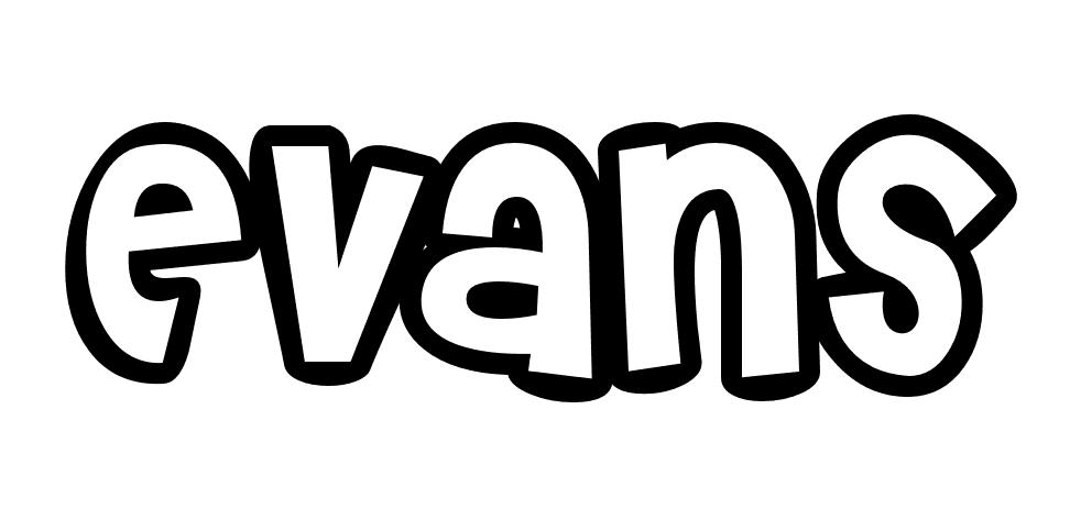 Coloriage Evans - Prénom à imprimer