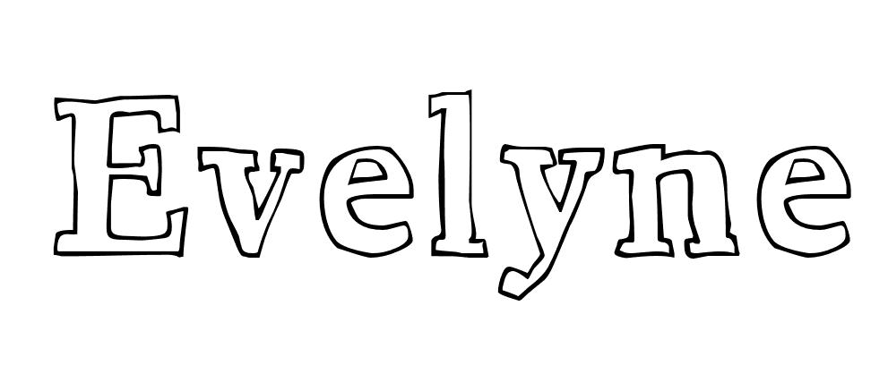 Coloriage Evelyne - Prénom à imprimer
