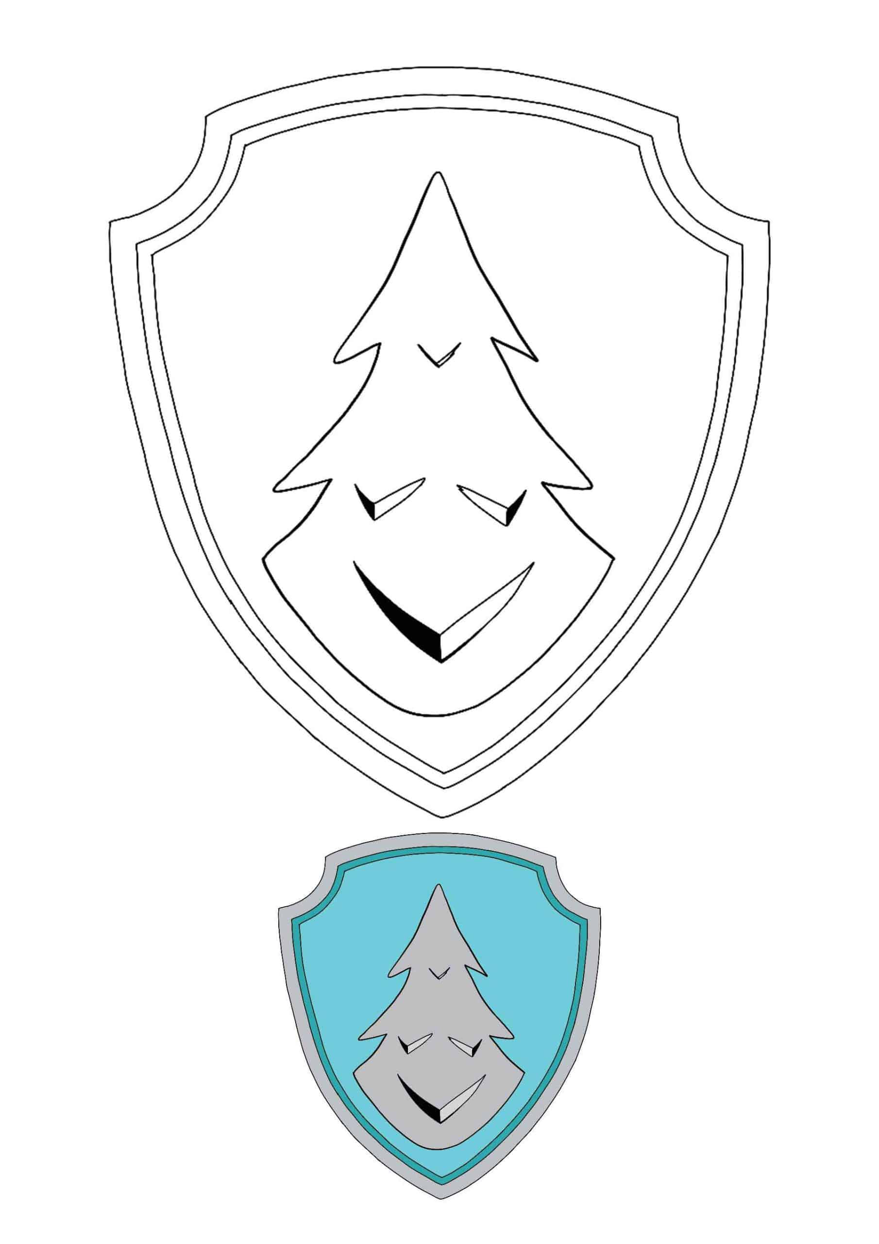 Coloriage Everest insigne Pat Patrouille - Paw patrol à imprimer