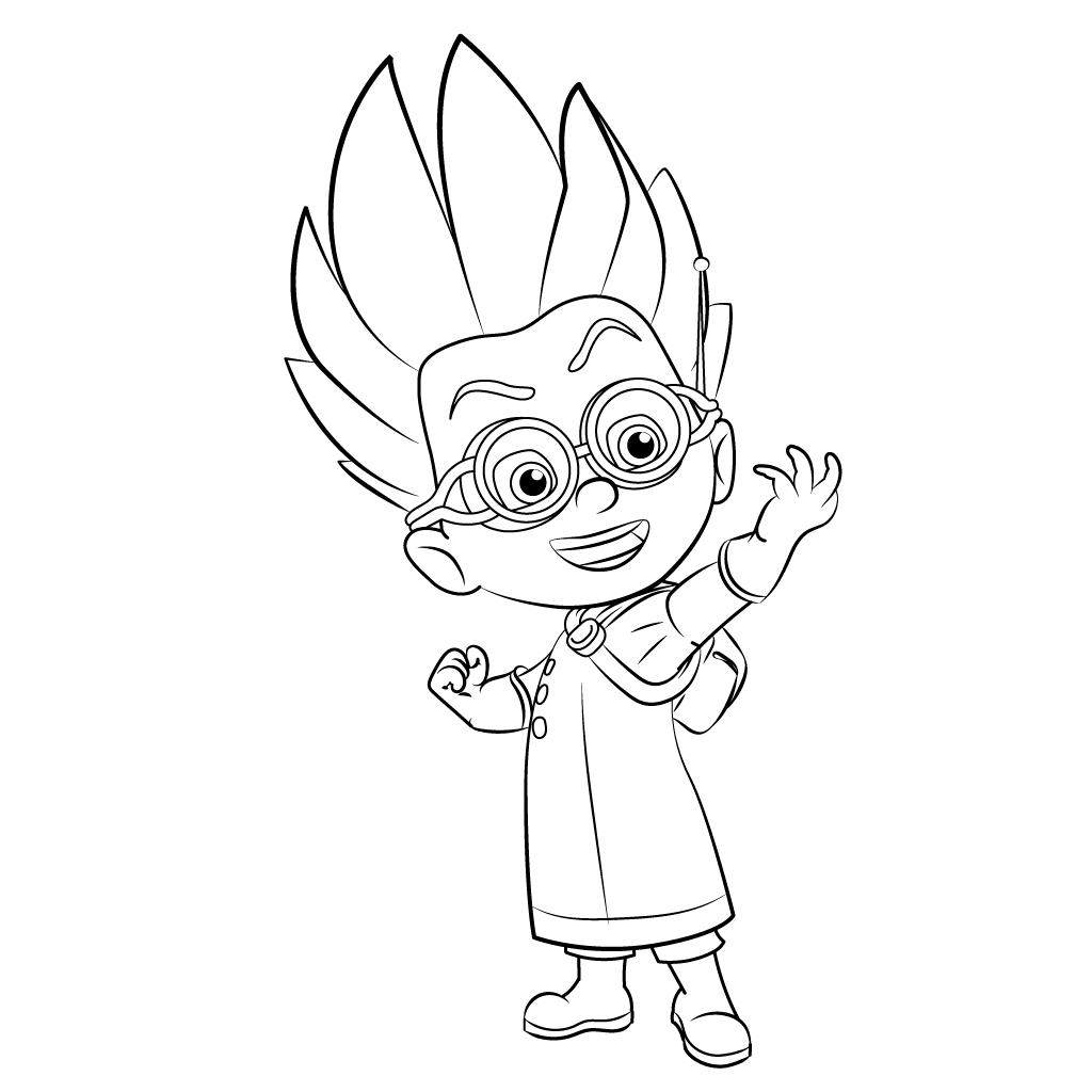 Coloriage Evil Young Mad Scientist De Pyjamasques - Pyjamasques à imprimer