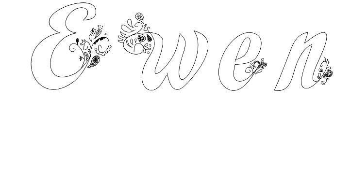 Coloriage Ewen - Prénom à imprimer