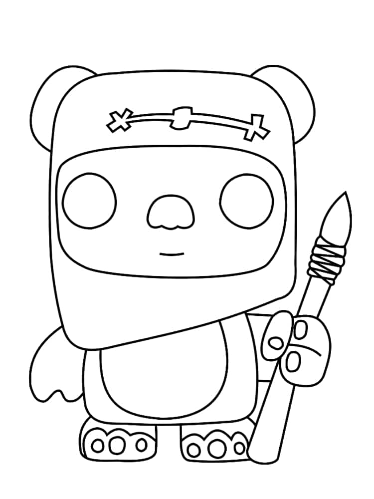 Coloriage Ewok - Star wars à imprimer