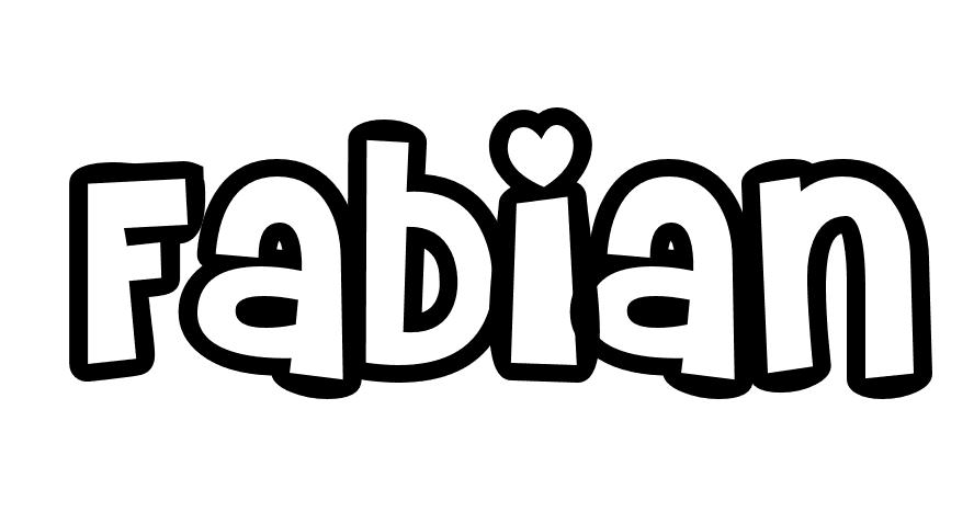 Coloriage Fabian - Prénom à imprimer