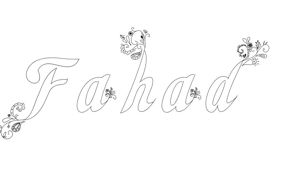 Coloriage Fahad - Prénom à imprimer