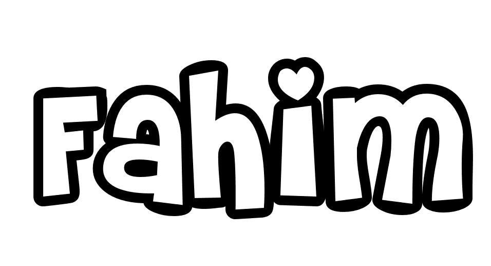 Coloriage Fahim - Prénom à imprimer