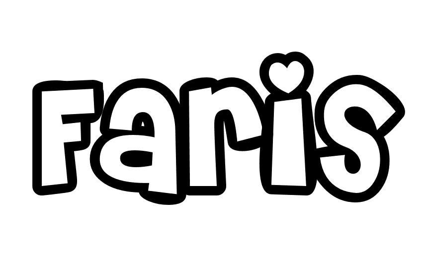 Coloriage Faris - Prénom à imprimer