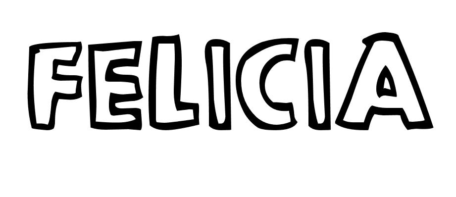 Coloriage Felicia - Prénom à imprimer
