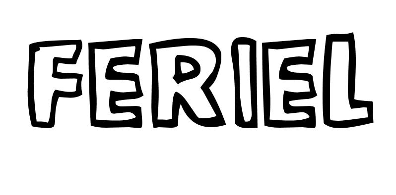 Coloriage Feriel - Prénom à imprimer