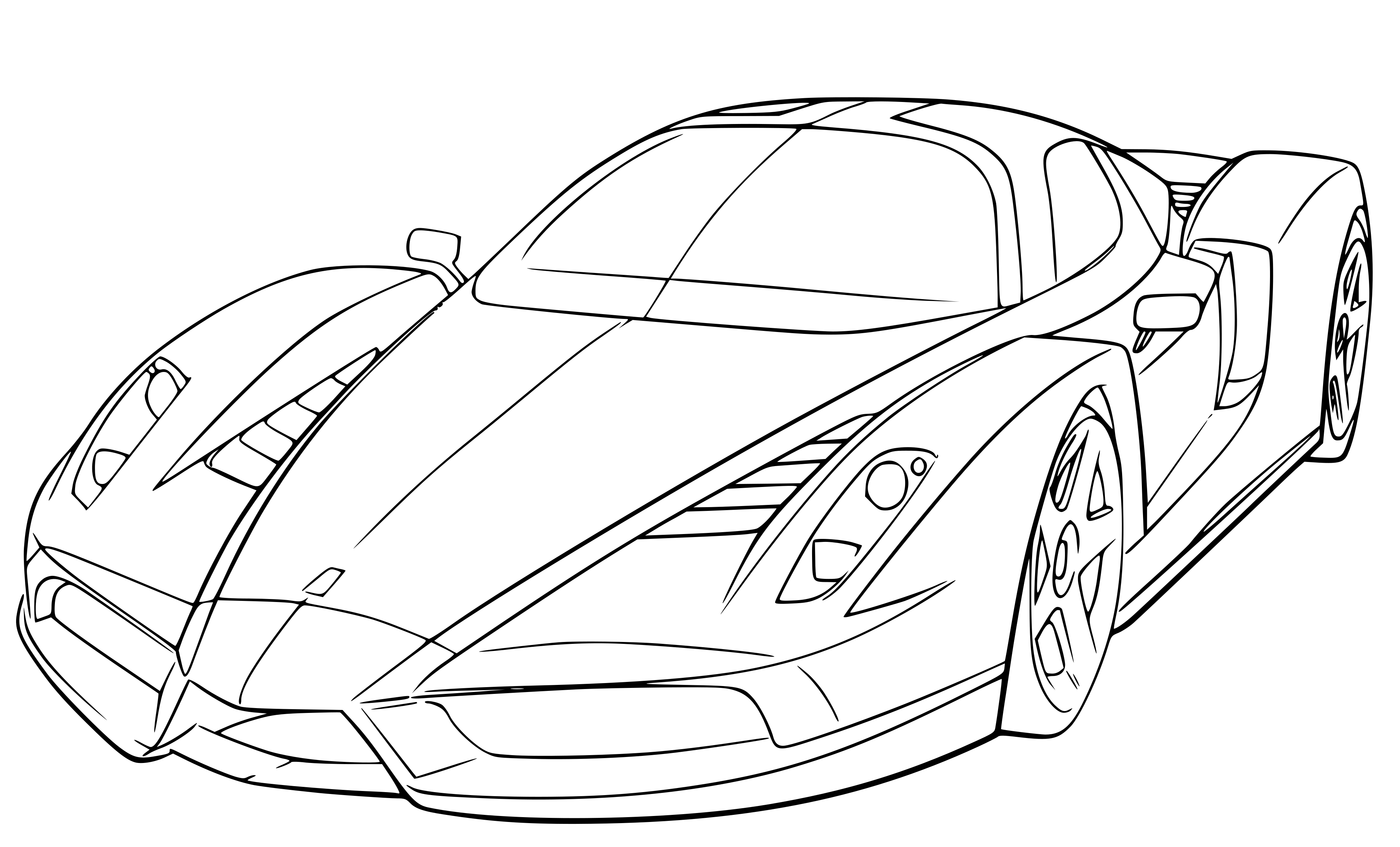 Coloriage Ferrari Enzo Supercar 660 Chevaux Puissance - Ferrari à imprimer