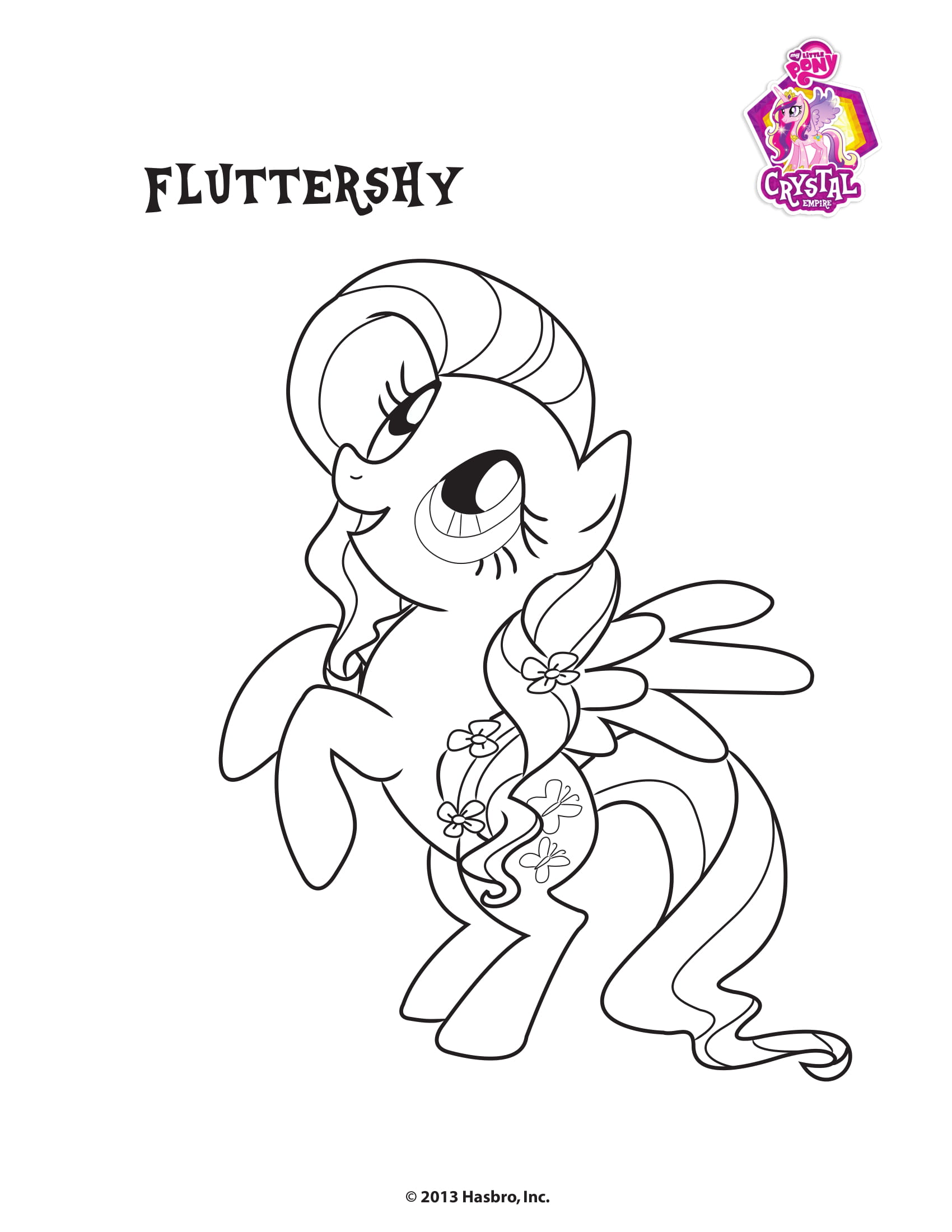 Coloriage Fluttershy Empire Cristal Poney - My little pony à imprimer