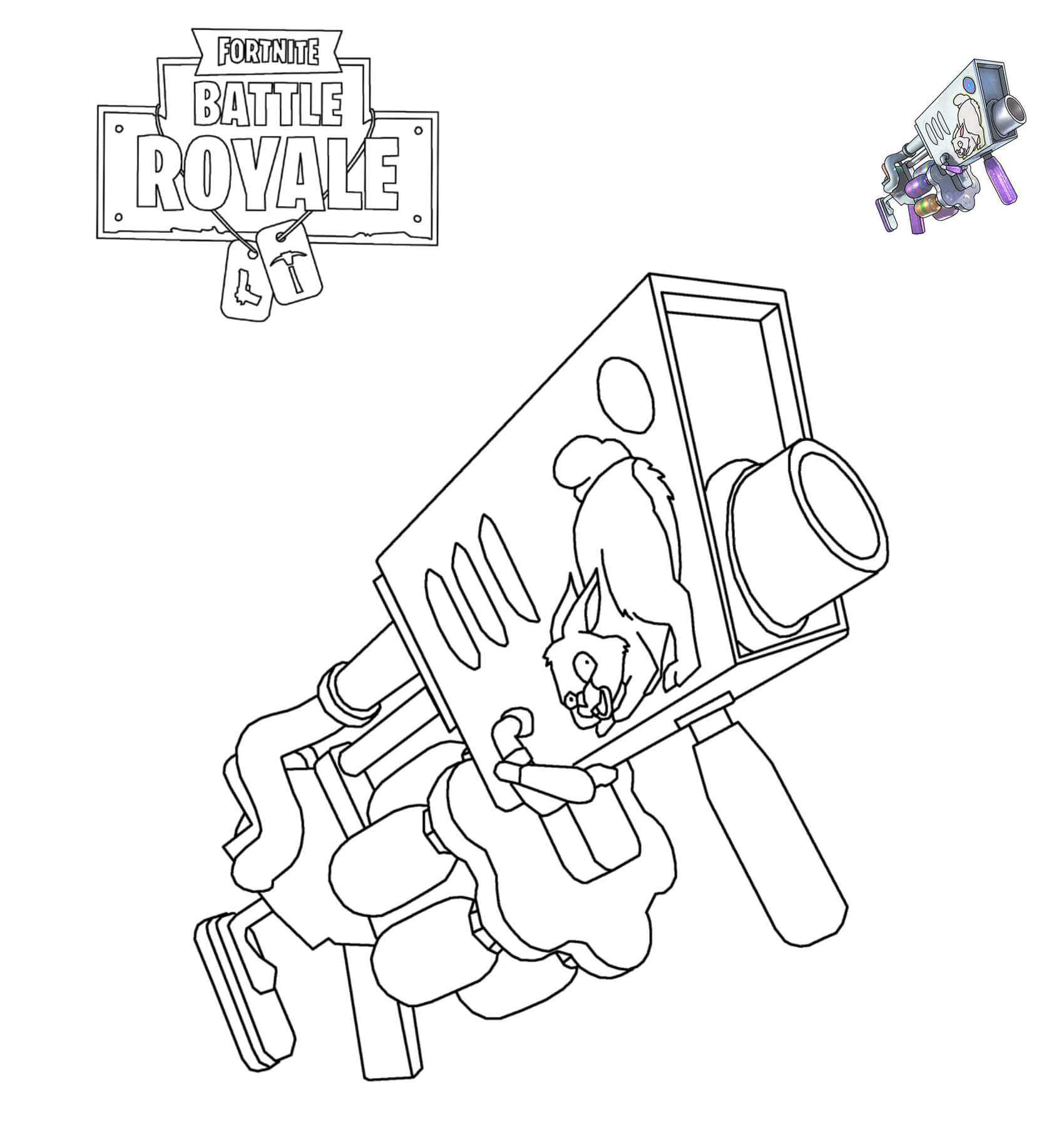 Coloriage Fortnite Egg Launcher - Fortnite à imprimer