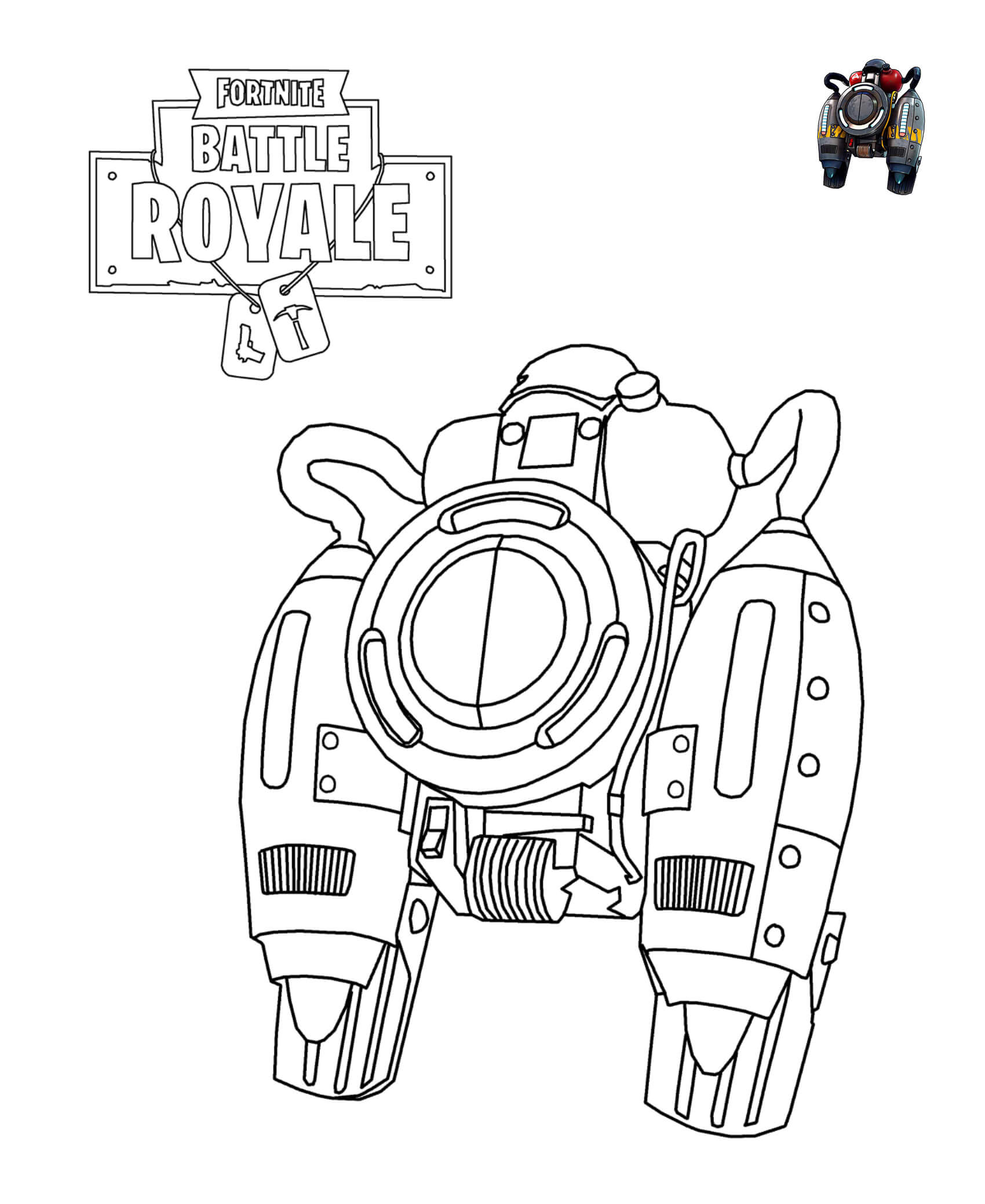 Coloriage Fortnite Jetpack - Fortnite à imprimer
