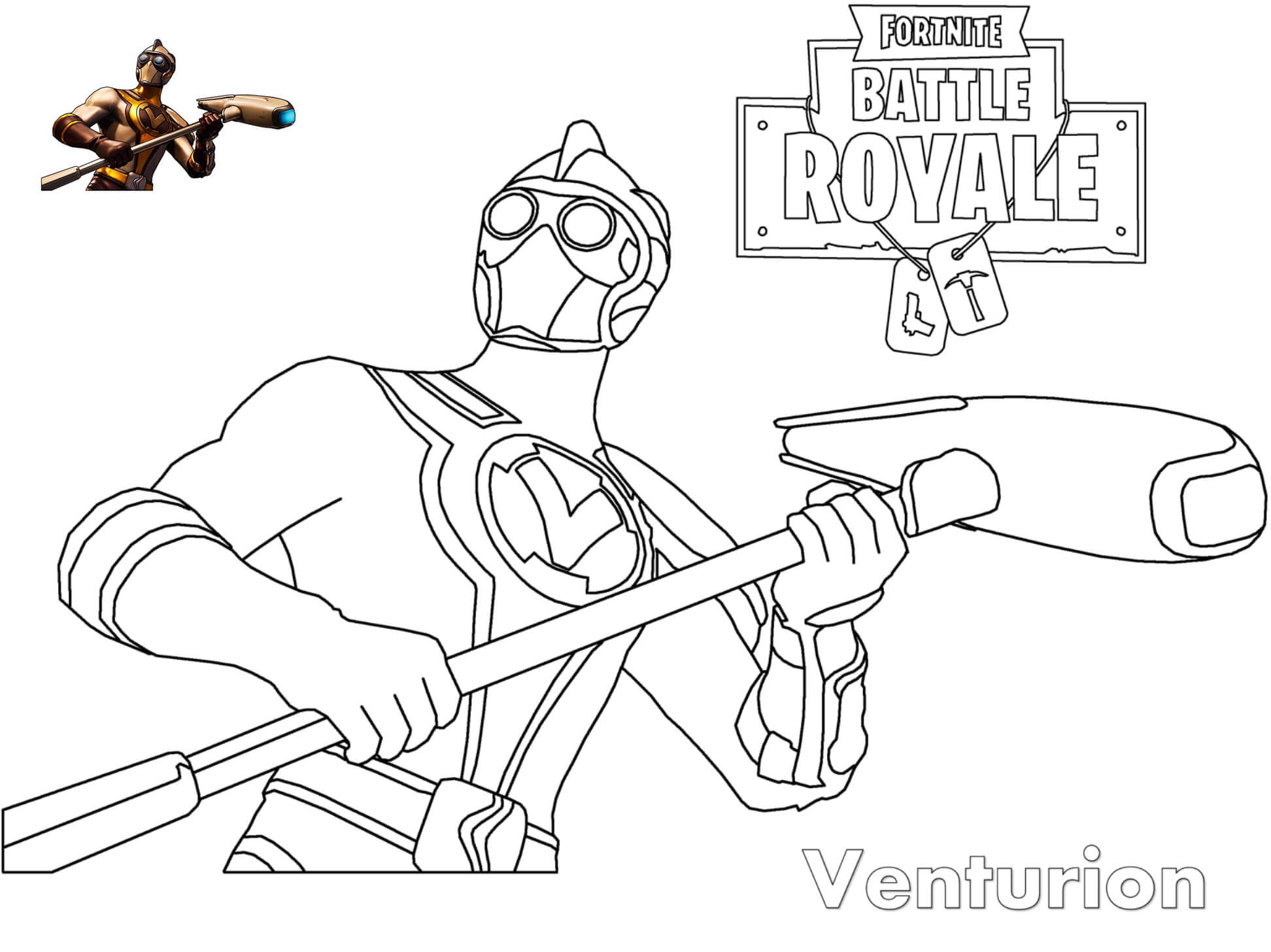 Coloriage Fortnite Venturion Skin - Fortnite à imprimer