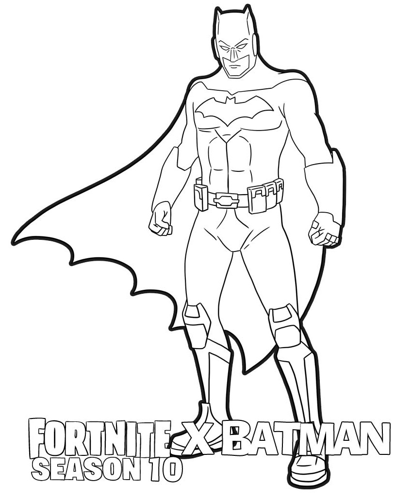 Coloriage Batman et Fortnite saison 10 crossover - Fortnite à imprimer