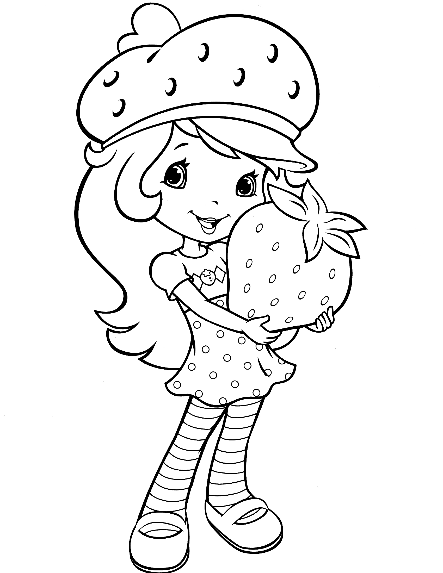 Coloriage Fraisinette Avec Une Fraise - Charlotte aux fraises fraisinette à imprimer