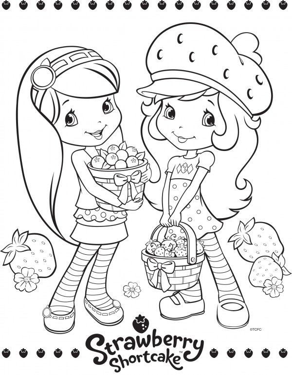 Coloriage Fraisinette Et Ses Amis Avec Bleuette - Charlotte aux fraises fraisinette à imprimer