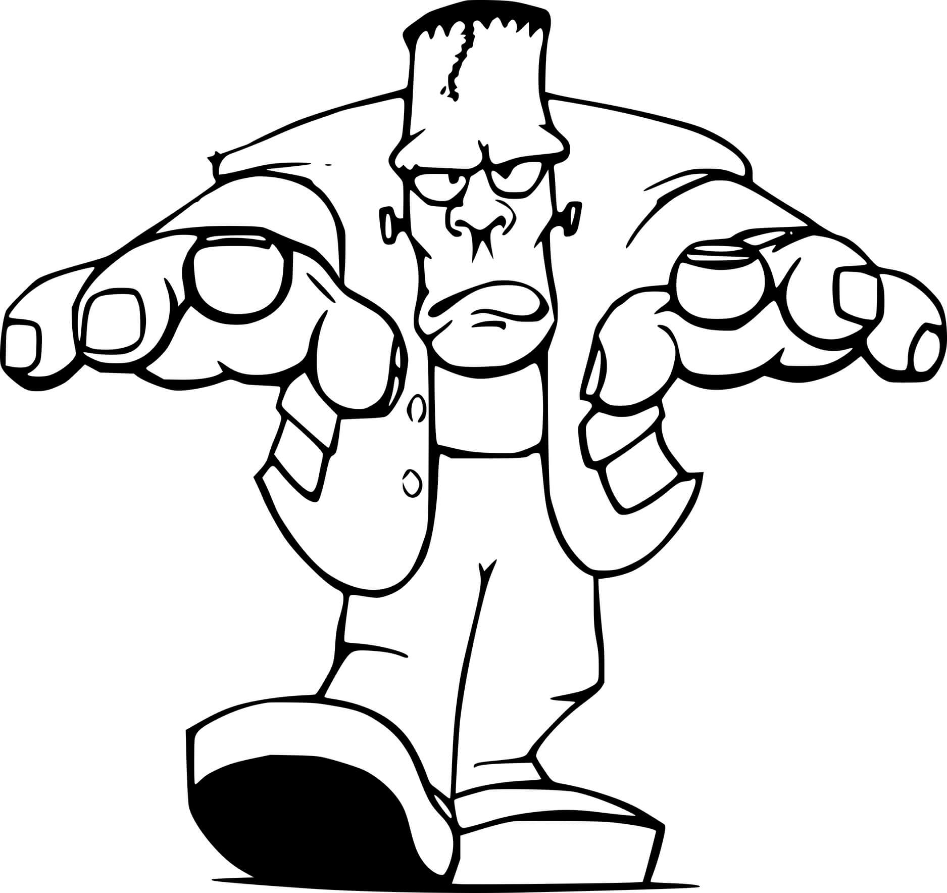 Coloriage Frankenstein Est En Route Vers La Maison - Frankenstein à imprimer
