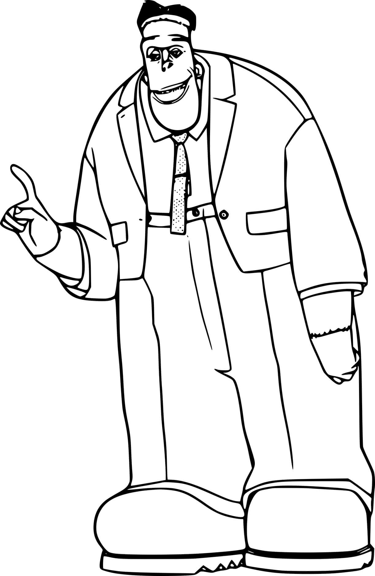 Coloriage Frankenstein Veut Poser Une Question - Frankenstein à imprimer