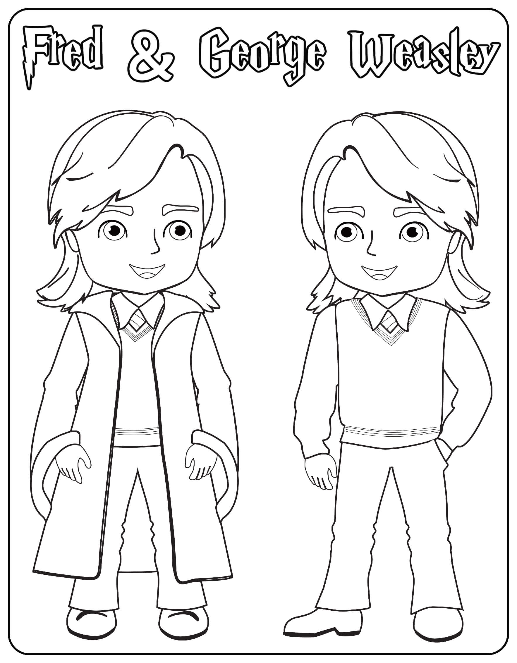 Coloriage Fred And George Weasley - Harry potter à imprimer