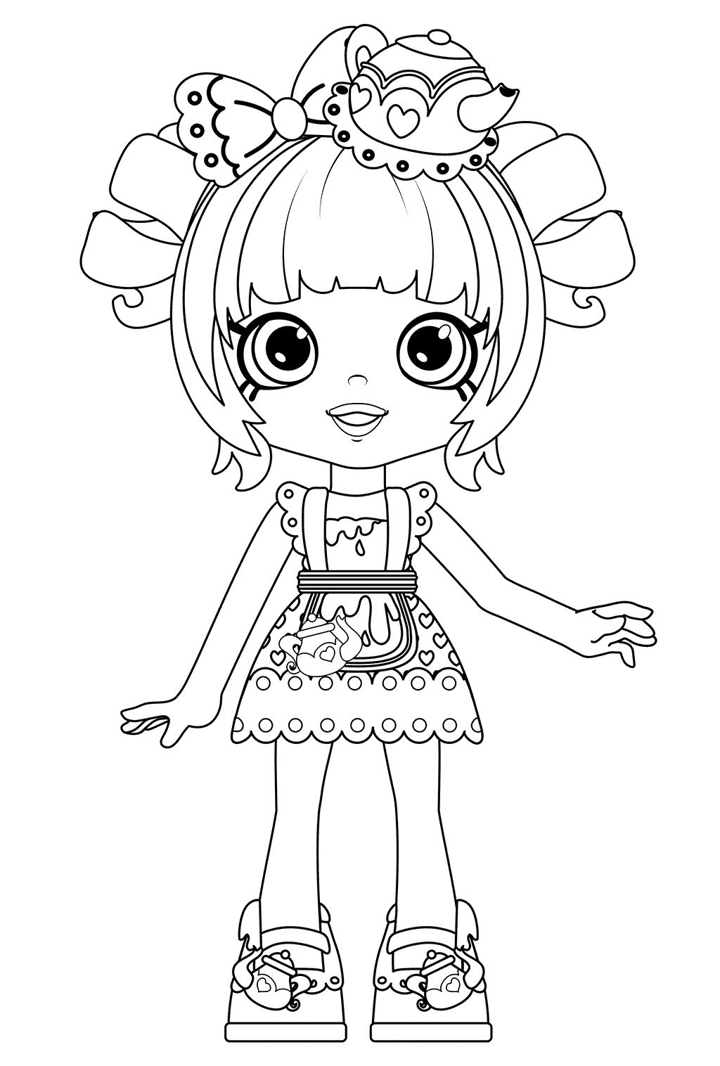 Coloriage Tippi la théière amusante Shoppies - Shoppies dolls à imprimer