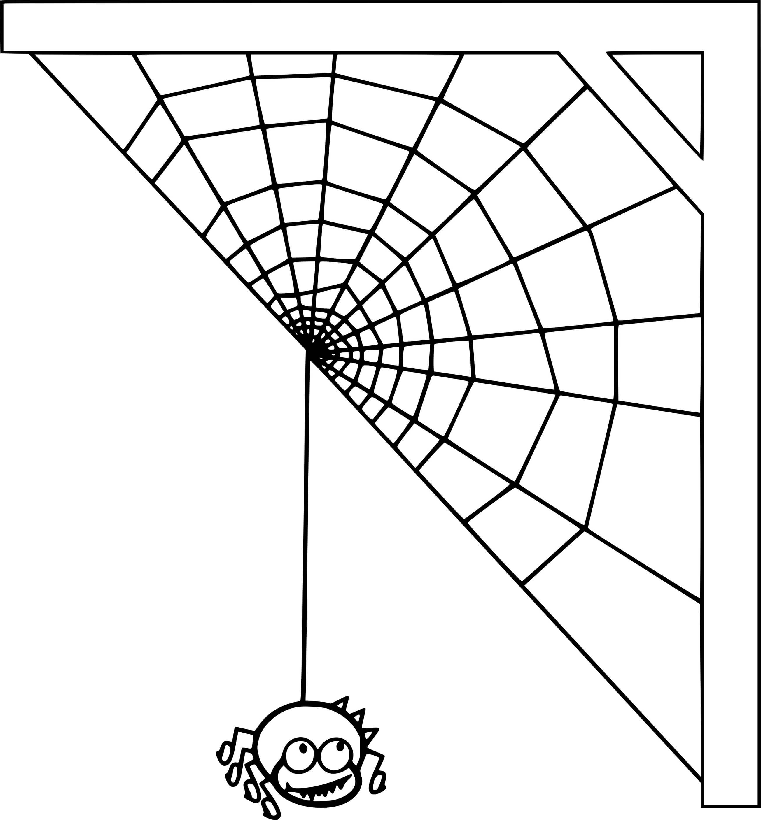 Coloriage Araignée amusante qui tisse - Araignée à imprimer