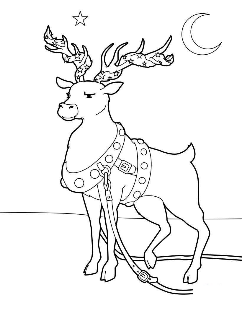 Coloriage Furie Prancer Le Plus Puissant Des Huits Rennes De Noël - Renne de Noël à imprimer