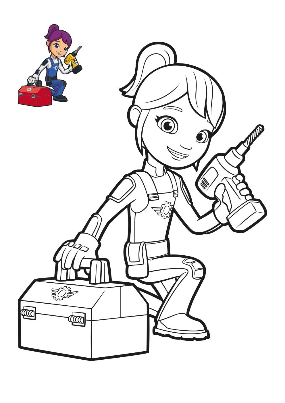 Coloriage Gabby Jeune Mecanicienne Blaze - Blaze et les Monster Machines à imprimer