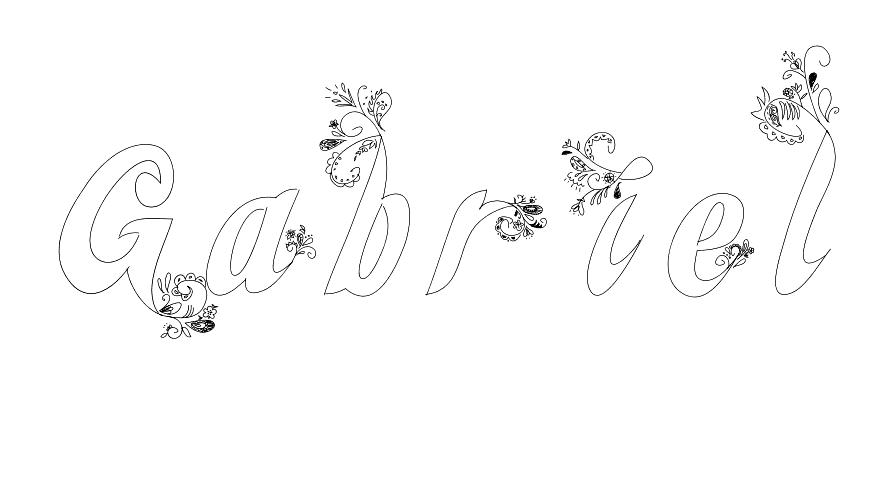 Coloriage Gabriel - Prénom à imprimer