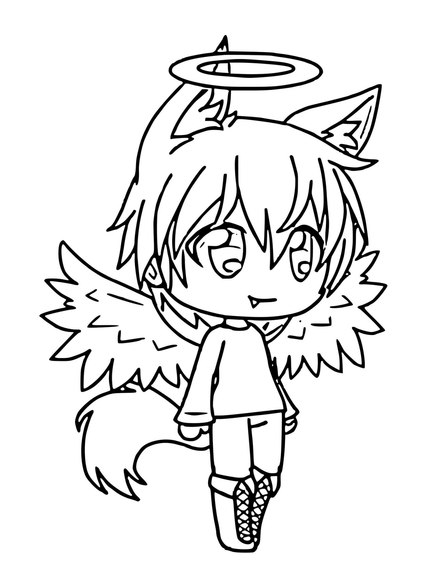 Coloriage Gacha Life Ange Masculin - Gacha life à imprimer