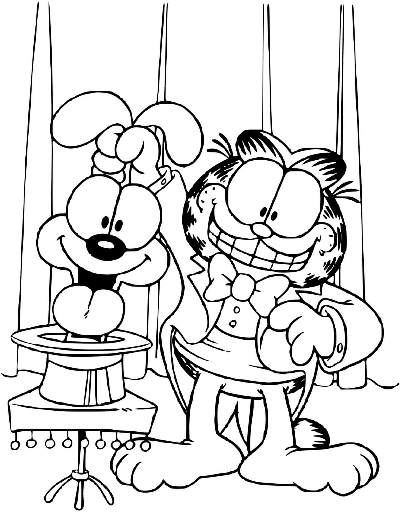 Coloriage Garfield Est Un Magicien - Garfield à imprimer