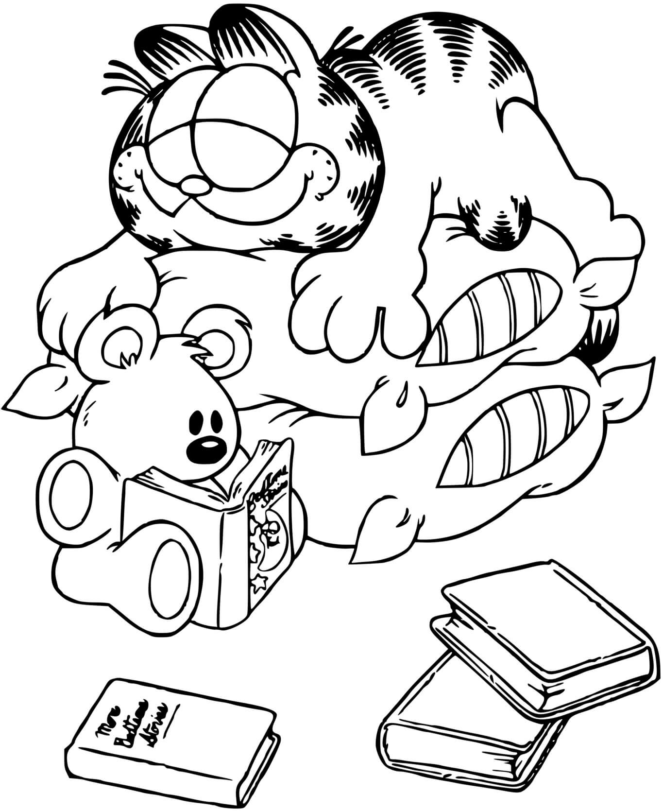 Coloriage Garfield Fait Une Petite Sieste - Garfield à imprimer