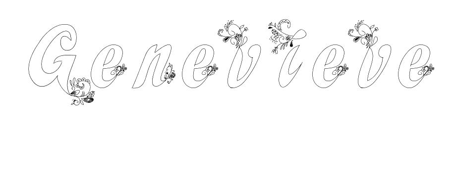 Coloriage Genevieve - Prénom à imprimer
