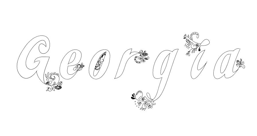 Coloriage Georgia - Prénom à imprimer